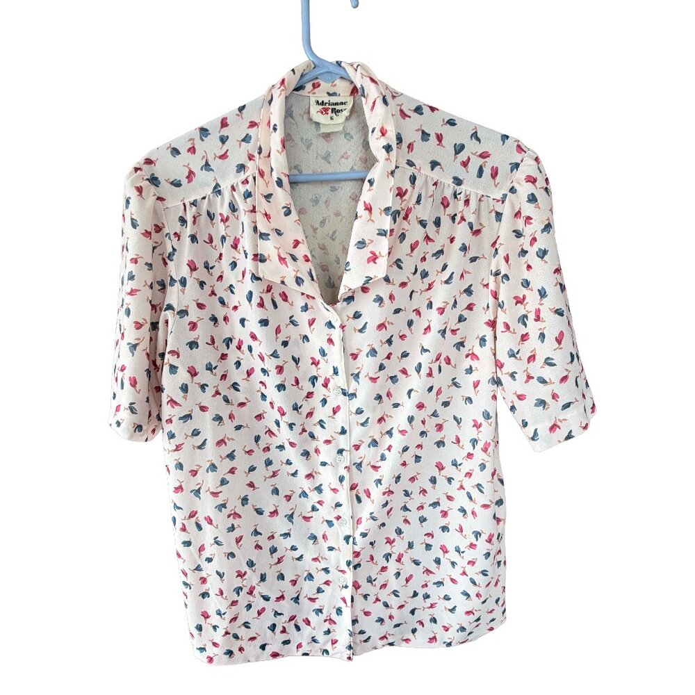 Adrienne Ross Vintage Floral Button Up Blouse Cottagecore Size 16 Oversized - Picture 2 of 9